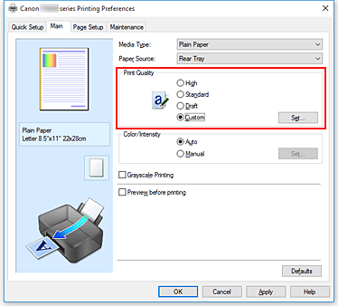 how to change print quality on canon printer on mac